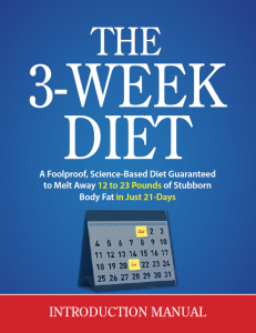 Click Here to Download The 3 Week Diet Plan PDF - INTRODUCTION MANUAL